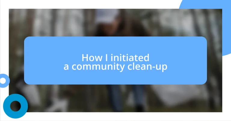 How I initiated a community clean-up